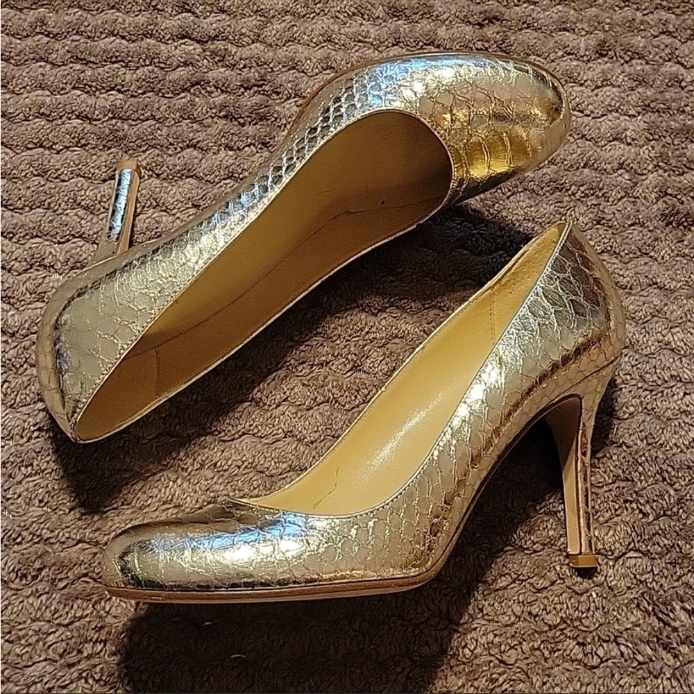 Kate Spade | Women’s Heels Karolina | Size 9.5 Gold Snake Print | Made in Italy
